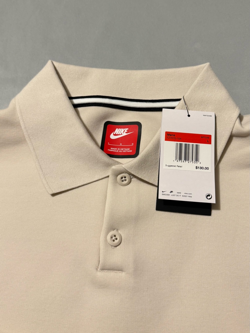 Nike Men's Polo Shirt in Light Beige - Picture 4 of 6